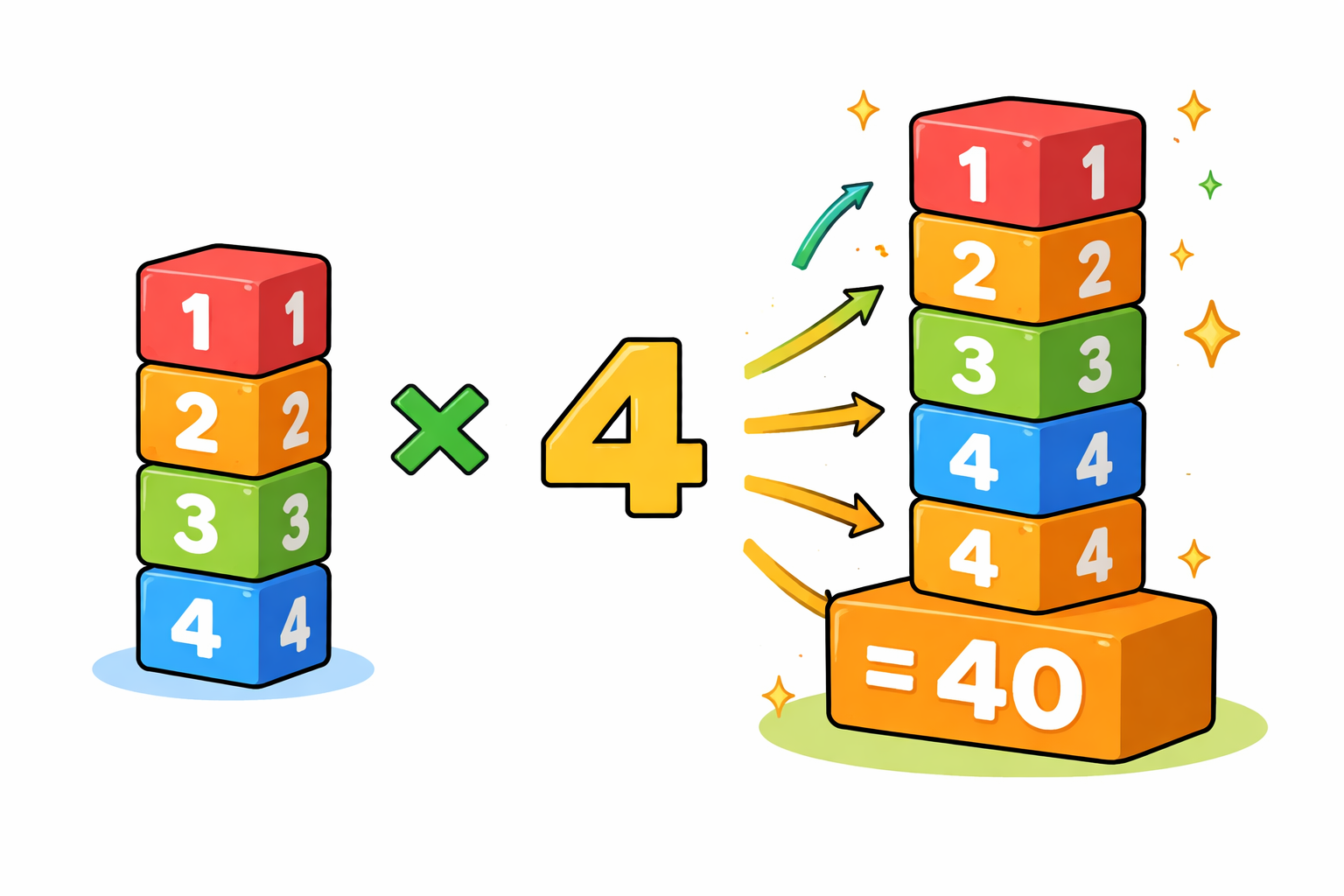 Colorful math illustration showing numbers multiplying in sequence to represent factorials